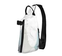 Riñonera impermeable de fibra de poliéster, mochila con 4 compartimentos, ideal para actividades al aire libre, diosa del amor, Arte azul y blanco, Talla única
