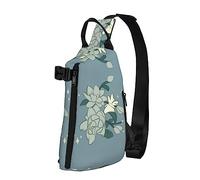 Riñonera impermeable de fibra de poliéster, mochila con 4 compartimentos, ideal para actividades al aire libre, peonía blanca, Bauhinia blanca, Talla única