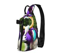 Riñonera impermeable de fibra de poliéster, mochila con 4 compartimentos, ideal para actividades al aire libre, arañas tropicales de la selva tropical, Cabeza de vaca colorida, Talla única