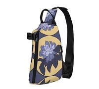 Riñonera impermeable de fibra de poliéster, mochila con 4 compartimentos, ideal para actividades al aire libre, peonía blanca, Flor de peonía de dibujos animados, Talla única