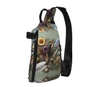 Riñonera impermeable de fibra de poliéster, mochila con 4 compartimentos, ideal para actividades al aire libre, ciencia ficción futuro, Feather Flower, Talla única