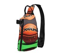 Riñonera impermeable de fibra de poliéster, mochila con 4 compartimentos, ideal para actividades al aire libre, patrón de madera maciza, Fondo de baloncesto, Talla única