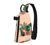 Riñonera impermeable de fibra de poliéster, mochila con 4 compartimentos, ideal para actividades al aire libre, peonía blanca, Pequeñas plantas verdes de interior, Talla única