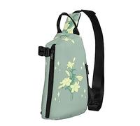 Riñonera impermeable de fibra de poliéster, mochila con 4 compartimentos, ideal para actividades al aire libre, peonía blanca, Lirios blancos de dibujos animados, Talla única