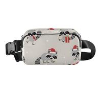 Riñonera impermeable de Navidad con diseño de mapache gris para mujer, riñonera antirrobo, bolso cruzado de animales, lindo mapache gris, Navidad, 8 x 5.3 x 2.3 pulgadas, divertido y lindo mapache