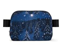Riñonera impermeable de pino de nieve de invierno para hombres y mujeres, riñonera ajustable para viajes, bolsa cruzada ligera para correr, gimnasio