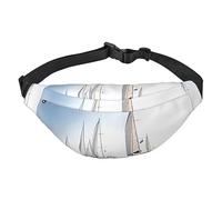 Riñonera impermeable de poliéster para hombre, ligera y duradera, ideal para mujeres y hombres, águila calva patriótica con bandera estadounidense, Navegación en el océano, Talla única