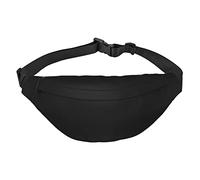 Riñonera impermeable de poliéster para hombre, ligera y duradera, ideal para mujeres y hombres, bandera azul de Honduras, Negro sólido., Talla única