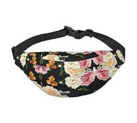 Riñonera impermeable de poliéster para hombre, ligera y duradera, ideal para mujeres y hombres, color crema, Crema Shabby Rose Flower, Talla única