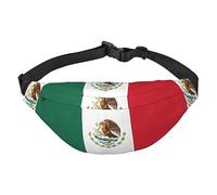 Riñonera impermeable de poliéster para hombre, ligera y duradera, ideal para mujeres y hombres, hierbas y plantas herbáceas, Bandera de México, Talla única