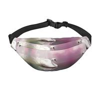 Riñonera impermeable de poliéster para hombre, ligera y duradera, ideal para mujeres y hombres, mariposa rosa, crema, Talla única