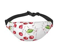 Riñonera impermeable de poliéster para hombre, ligera y duradera, ideal para mujeres y hombres, patrón de damasco, Cute Little Cherry, Talla única