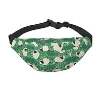 Riñonera impermeable de poliéster para hombre, ligera y duradera, ideal para mujeres y hombres, patrón de damasco, Linda oveja de dibujos animados, Talla única