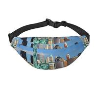 Riñonera impermeable de poliéster para hombre, ligera y duradera, ideal para mujeres y hombres, puesta de sol en la playa, Estatua de la Libertad en Nueva York, Talla única