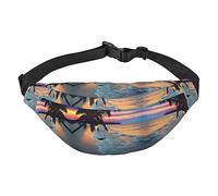 Riñonera impermeable de poliéster para hombre, ligera y duradera, ideal para mujeres y hombres, uvas moradas y verdes, Coconut Beach Sunset Hamaca, Talla única
