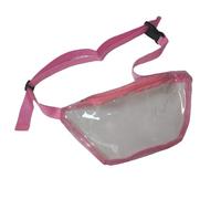 Riñonera impermeable de PVC transparente con correa ajustable para el hombro, riñonera para hombre, delgada y ligera para deportes al aire libre, viajes a la playa, conciertos., Pink