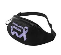 Riñonera impermeable para concienciación sobre el cáncer de esófago para deportes y correr, Black, Talla única, Riñoneras