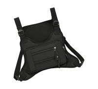 Riñonera impermeable para exteriores, deportiva, ligera, con múltiples bolsillos para ciclismo, senderismo, Black