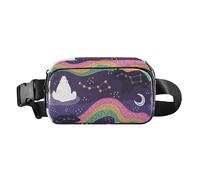 Riñonera impermeable para mujeres, hombres y adolescentes, con correa ajustable para compras, deportes, trabajo, Polo Norte, cielo estrellado, oso polar, Oso polar de cielo estrellado del Polo Norte,