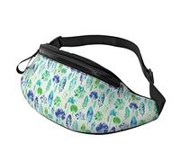 Riñonera Impresión De Patrón De Hojas De Otoño Unisex Riñoneras De Cintura con Cremallera,con Agujero De Auriculares Bumbag para Entrenamiento Correr Aptitud 14X35Cm