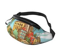 Riñonera Impresión En La Isla De Cuba Bandoleras Casual Bolsa De Cintura Unisex Riñoneras para Senderismo Camping Deportivas