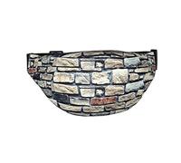 Riñonera industrial con fondo de pared de ladrillo para mujeres y hombres, ajustable, casual, riñonera cruzada para deportes, viajes, senderismo, correr, trotar, Como se muestra en la imagen, Talla