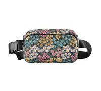 Riñonera industrial de moda para hombres y mujeres, gran capacidad, con correa ajustable para viajes, gimnasio, trabajo, Clúster floral vintage industrial, talla única