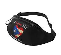 Riñonera Informal con Bandera de corazón de I Love My Puerto Rico, riñonera Deportiva de Ocio para Hombres y Mujeres, Regalo de Ejercicio para el día Deportivo