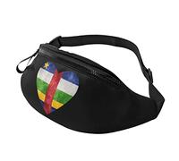Riñonera Informal con Bandera del corazón de la República Centroafricana, riñonera Deportiva de Ocio para Hombres y Mujeres, Regalo de Ejercicio para el día Deportivo