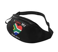 Riñonera Informal con corazón de I Love My Flag of South Africa para Hombres y Mujeres, riñonera Deportiva de Ocio, Regalo de Ejercicio para el día Deportivo