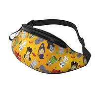 Riñonera Informal de Bruja de Halloween para Hombre y Mujer, riñonera con Correa Ajustable, Orificio para Auriculares para Deportes al Aire Libre, Correr, Viajar, Senderismo, Acampar, Ciclismo