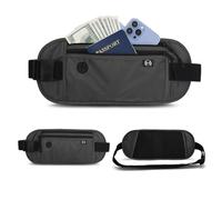 Riñonera invisible de viaje para pasaporte, dinero, cinturón, cartera oculta, deportes, correr, bolsa de cintura i8, gris oscuro