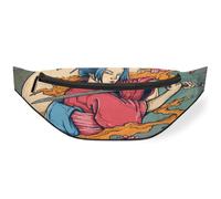 Riñonera japonesa con diseño de samurái de héroe japonés para mujeres, hombres, niñas, niños, mujeres, riñoneras, riñoneras, bolsa de cinturón para viajes, deportes, correr, color, M