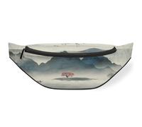 Riñonera japonesa con paisaje para hombres, mujeres, niños, niñas, niños, niñas, riñoneras de arte japonés, bolsa deportiva, senderismo, correr, bolsa de cinturón, color, M, Organizador de bolsas