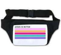 Riñonera Jesus is Better Pastel Line Art color blanco, White, Talla única