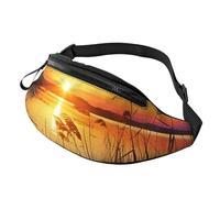 Riñonera Juncos Junto Al Río Bolsa De Cintura Cinturón Ajustable Bandoleras Moda Fanny Pack para Viajes Camping Senderismo