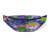 Riñonera Kawaii con diseño de dinosaurio para mujeres, hombres, niñas, niños, dinosaurios, animales, galaxia, riñonera, riñonera, bolsa de cinturón para viajes, deportes, correr, color, M