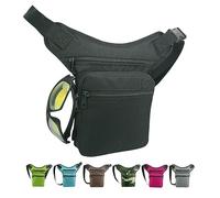 Riñonera Lateral Estilo Hippie para Hombre y Mujer - con Compartimento Central, 2 Bolsillos Exteriores y Soporte para Gafas o bolígrafo - Correa Ajustable hasta 140 cm - Fabricada en España