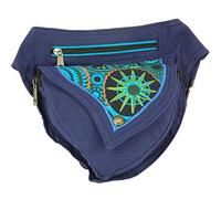 Riñonera Lateral Hippie Bordada (Azul Marino)