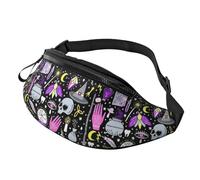 Riñonera Ligera Bolsos Bandolera Impresión De Dibujo Bohemio De Bruja Mágica Moda Riñoneras Viaje para Aptitud Deporte Entrenamiento 14X35Cm