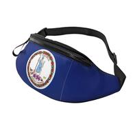 Riñonera ligera con estampado de bandera del estado de Virginia para hombres y mujeres, para viajes, compras y eventos al aire libre