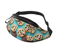 Riñonera ligera con estampado de galletas y chispas de chocolate, para hombres y mujeres, para viajes, correr, cruzar