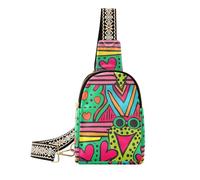 Riñonera ligera para mujer con diseño de ranas coloridas para senderismo, Ranas coloridas, 1 talla, Ranas coloridas, 1 talla