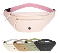 Riñonera ligera para viajes, deportes, senderismo, elegante para mujeres y hombres, resistente al agua, cinturón ajustable, Pink, Talla única, Ocio