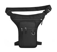 Riñonera ligera y ergonómica con compartimentos con cremallera, bolsa de tela para la pierna, hombro grande para correr, ciclismo, bandolera moderna para artículos esenciales, Black, Mass Beauty
