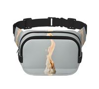 Riñonera Magical Fire Square de doble capa con correa ajustable para el hombro, riñonera de viaje, perfecta para deportes al aire libre, Negro -, Talla única