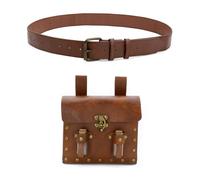 Riñonera medieval con cinturón ajustable Rerto Riñonera de cuero PU Accesorios de disfraz medieval para hombres mujeres Cosplay Fantasy LARP equipo, a, Einheitsgröße, Mass Beauty