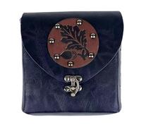 Riñonera medieval con cinturón tachonado, bolsa de cuero para teléfono y monedero para disfraz de cosplay, negro, Talla única