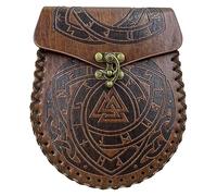 Riñonera medieval de cuero con relieve, bolsa de cintura portátil, monedero para dados, fácil de usar, bolsa portátil ligera y portátil para uso diario, a