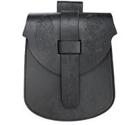 Riñonera medieval de cuero con relieve vintage, monedero, bolsa de cintura de cuero para hombres y mujeres, Halloween, cosplay, bolsas medievales, Black, Talla única, Mass Beauty
